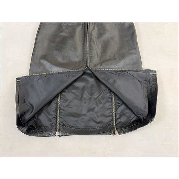 Danier Pencil Skirt Women’s 6 Black Leather, Lined, Triple Zippers Bnfts Charity - Picture 8 of 11
